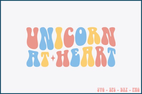 Unicorn at Heart Retro Svg Design